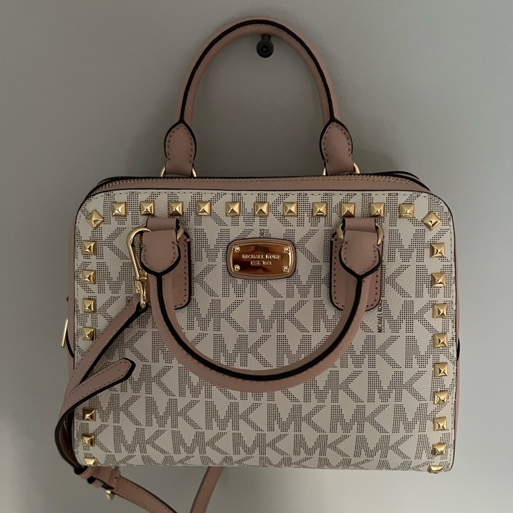 Rare Michael Kors Pink Studded Logo Handbag